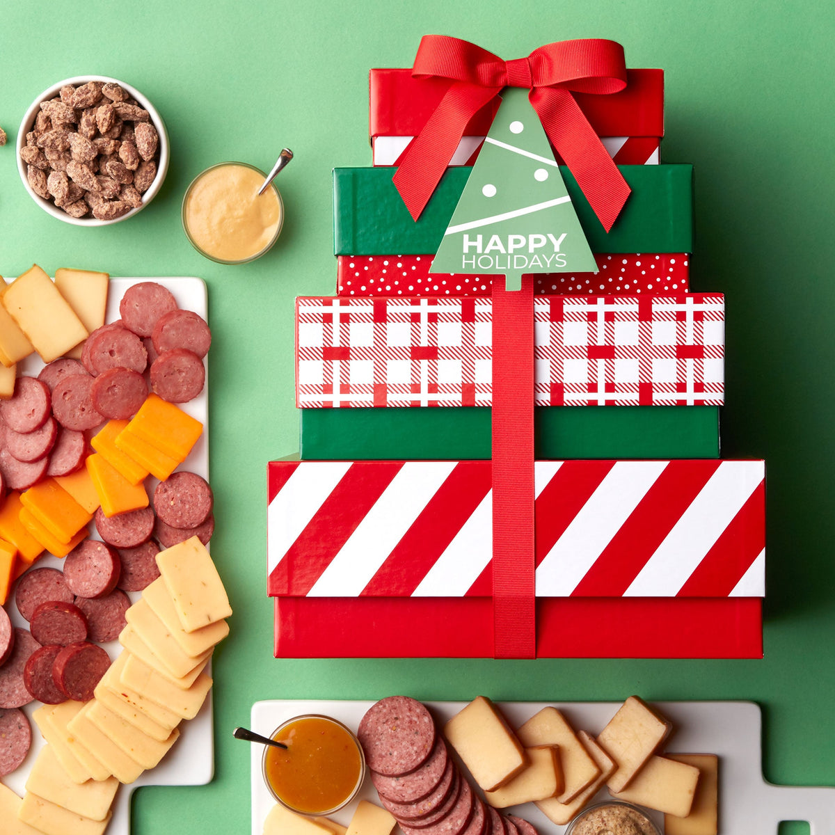 Holiday Gourmet Meat & Cheese Gift Tower | Hickory Farms