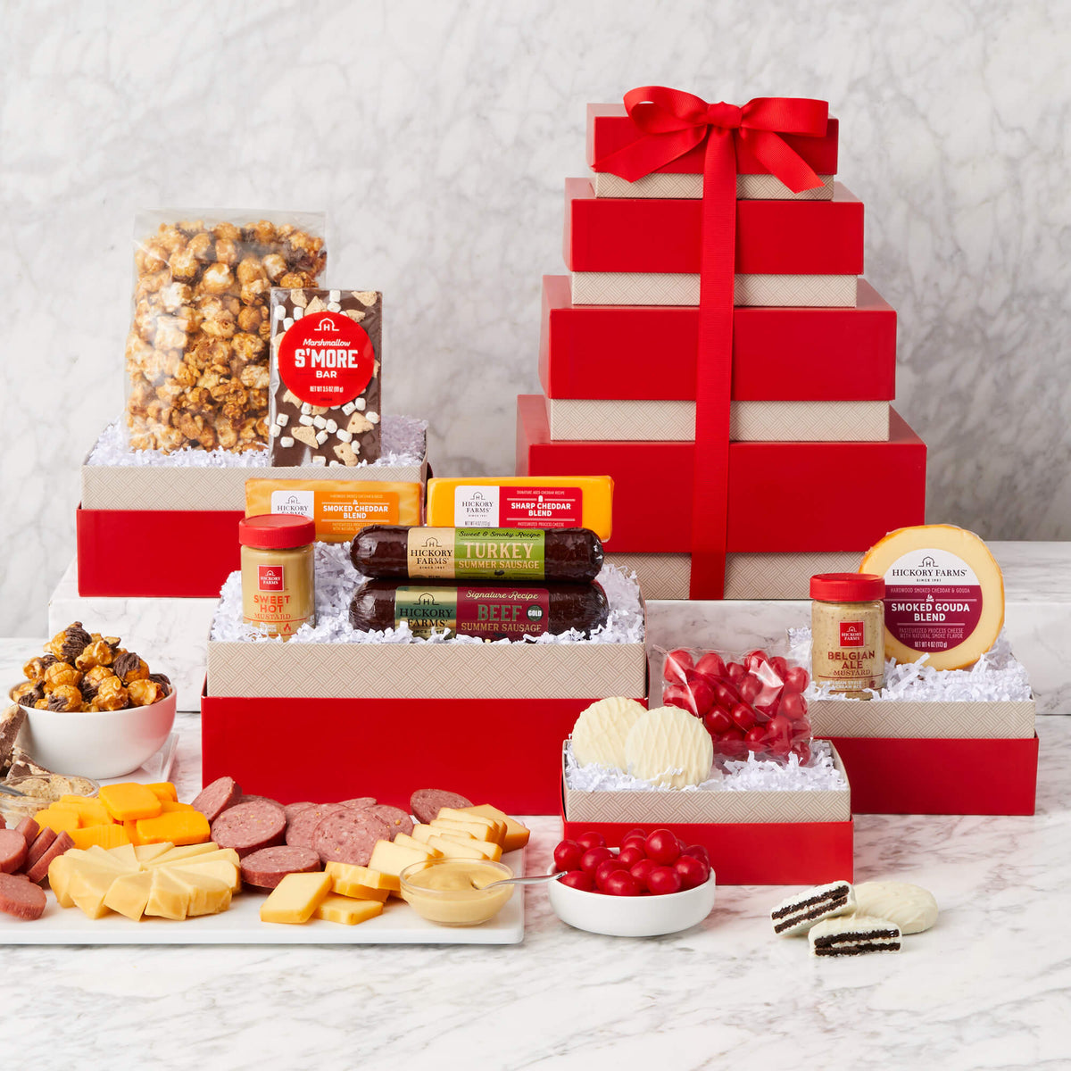 Deluxe Sweet & Savory Gift Tower | Hickory Farms