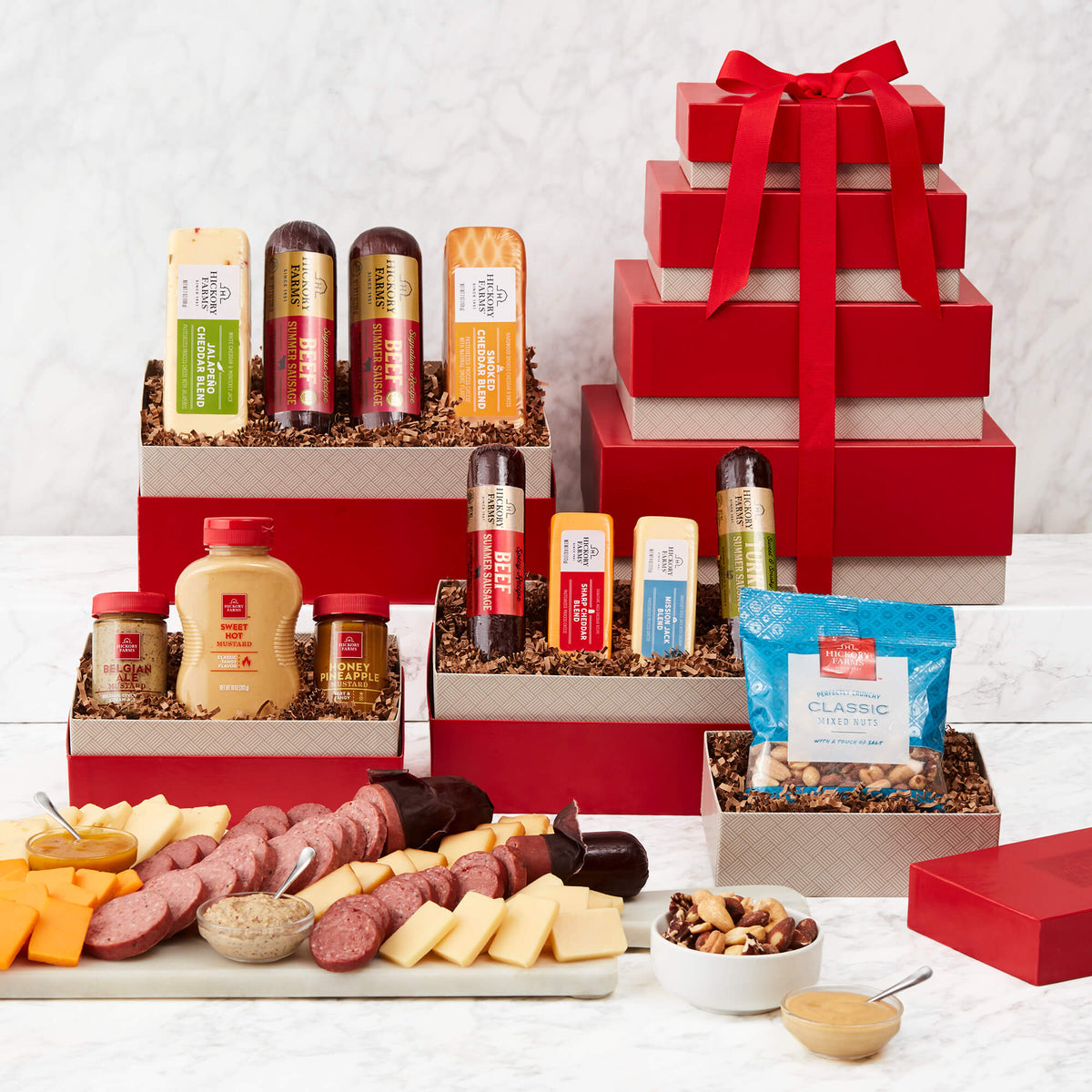 Gourmet Meat & Cheese Gift Tower | Hickory Farms