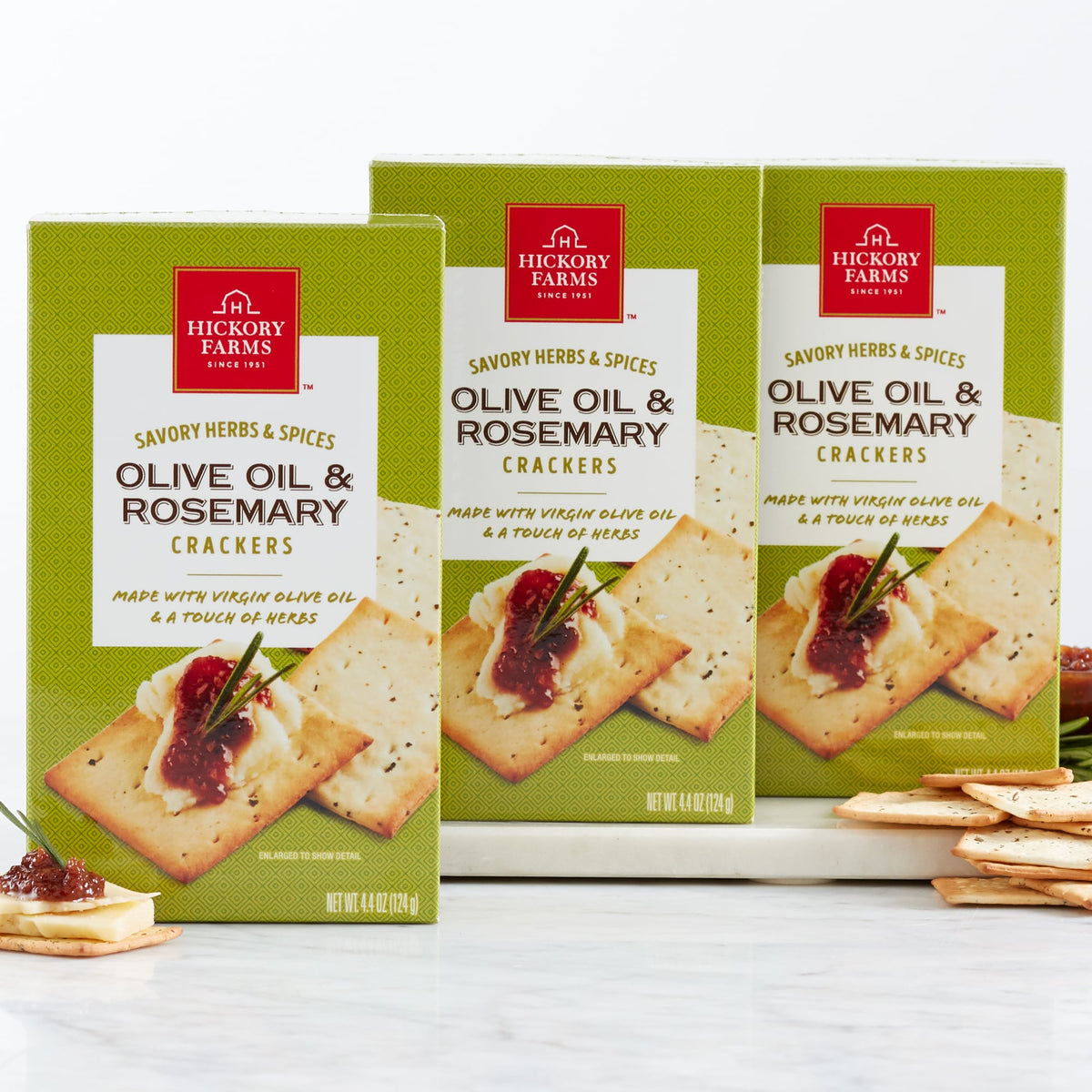 Olive Oil & Rosemary Crackers 3-Pack | Hickory Farms